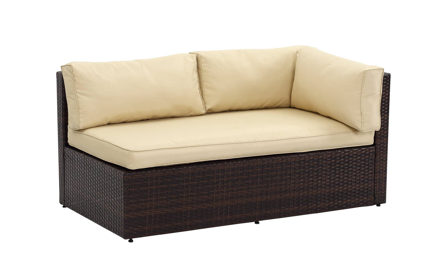 Context Amity 3 Piece All Weather Wicker L-Shape Sectional with Chaise with Cushions and Ottoman