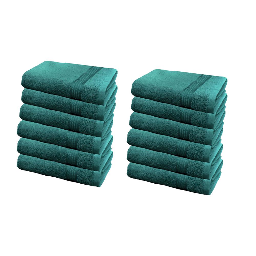 Solid 12 Piece 100% Cotton Washcloth Towel